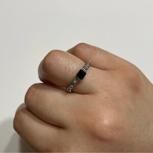 Silver Ring with Black Stone
